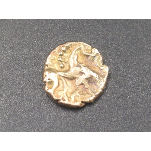 164 - British Celtic Quarter Stater c.40-20 BC, uninscribed type, rev. image of horse, (1.1g) (Victor Brox... 