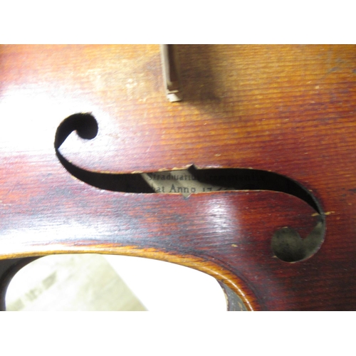 12 - Two violins bearing the replica 'Antonius Stradivarius Cremonenfis Faciebatv Anno 1726' sticker, bot... 