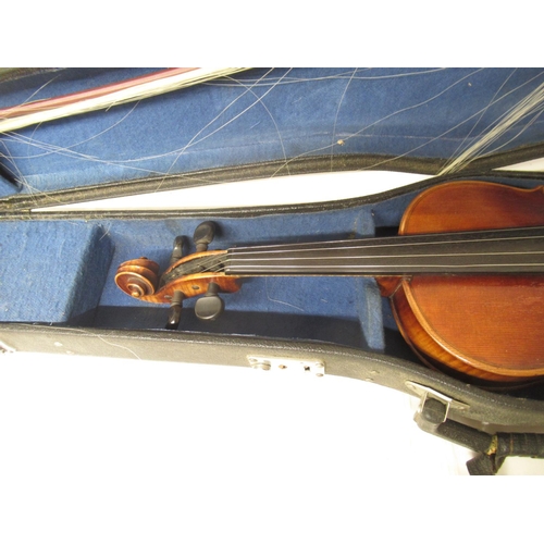 13 - Unnamed Viola with Panpi fitted bridge and a brown carry bag (lacking bow in need of attention), and... 
