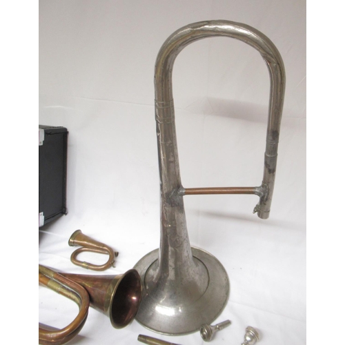 18 - Assorted collection of Wind instruments and parts in various conditions and need of attention. (Vict... 
