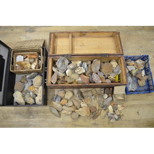 252 - Large collection of flint and stone tools, axe heads, scrapers, knives etc, many pieces with locatio... 