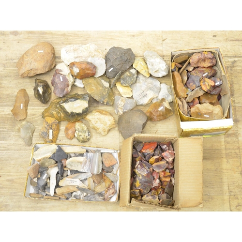 256 - Collection of ancient flint and stone tools, many with find locations attached to include Lagravette... 