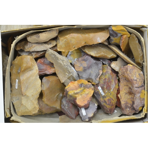 256 - Collection of ancient flint and stone tools, many with find locations attached to include Lagravette... 