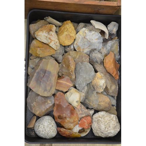 260 - Large collection of neolithic stone and flint tools, sling shot pebbles and minerals (Victor Brox co... 