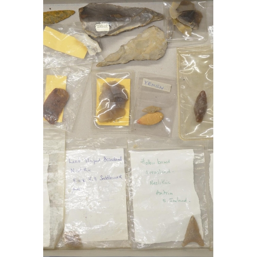 269 - Collection of neolithic stone and flint arrow heads and other items (Victor Brox collection)