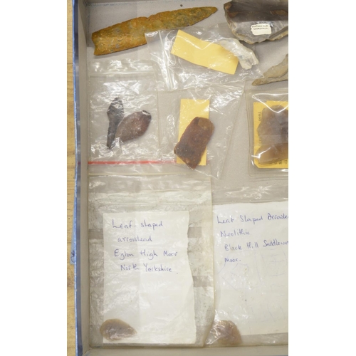 269 - Collection of neolithic stone and flint arrow heads and other items (Victor Brox collection)