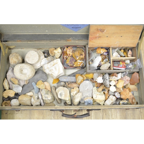 272 - Collection of flint and stone tools including axe heads from Dorset, corn grinders, arrow heads, mic... 