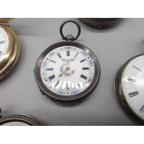 140 - Buren rolled gold keyless hunter pocket watch, white enamel Roman dial, subsidiary seconds, Illinois... 