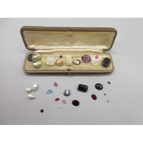 141 - WITHDRAWN Quantity of cut gemstones including ruby, amethyst, bloodstone etc. (Victor Brox collectio... 