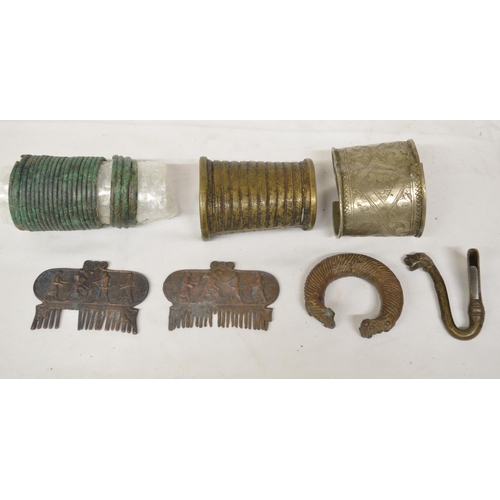 242 - Collection of Roman era metal bracelets, bangles, combs etc (7) (Victor Brox collection)