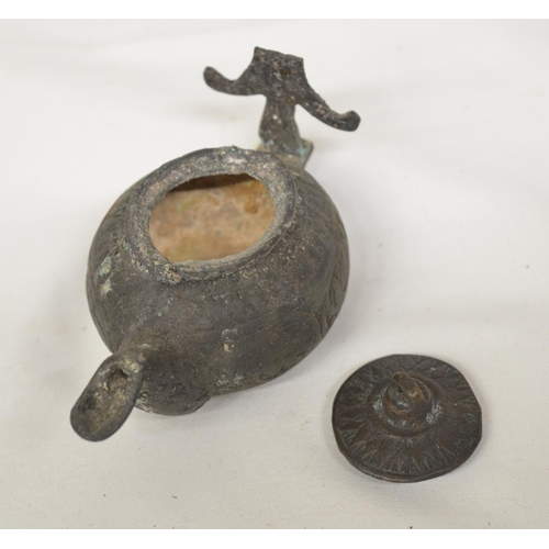 245 - Collection of ancient, mostly metal oil lamps (Victor Brox collection)