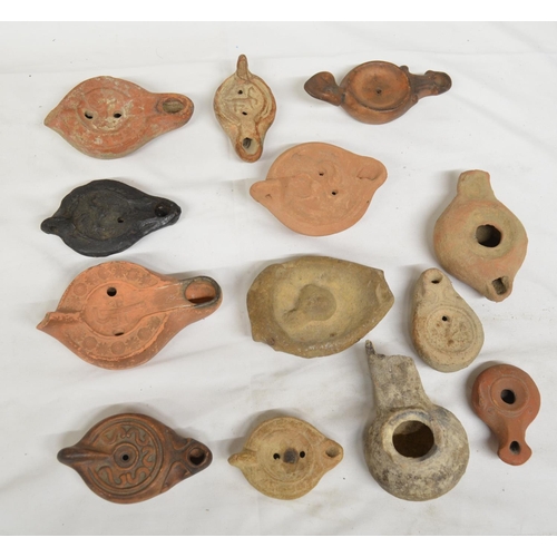 246 - Collection of ancient terracotta oil lamps (13) (Victor Brox collection)