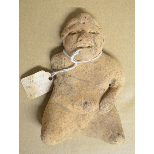 247 - Collection of historical stone and clay figures and other items including a Pre BC Mayan figure, Rom... 