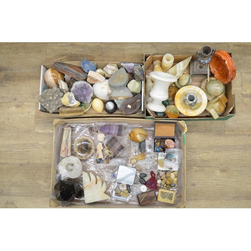 249 - Large collection of mineral rocks included worked and shaped examples, crystal, polished pebbles and... 