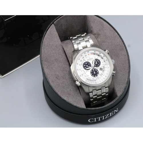 1350 - Citizen Eco-Drive BL5400-52A Perpetual Calendar stainless steel wristwatch with date on matching bra... 