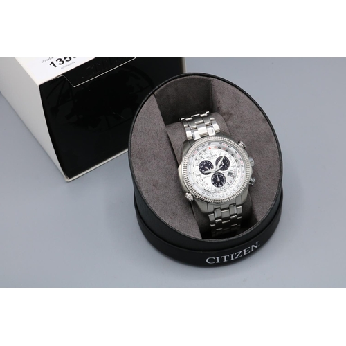 1350 - Citizen Eco-Drive BL5400-52A Perpetual Calendar stainless steel wristwatch with date on matching bra... 