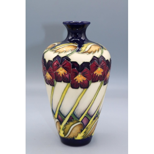 1611 - Moorcroft Pottery, Dame's Pansy pattern high shouldered vase, designed by Kerry Goodwin, H16.5cm