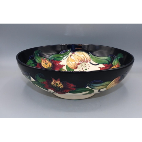 1612 - Moorcroft Pottery, Anna Lily pattern bowl, designed by Nicola Slaney, D26cm