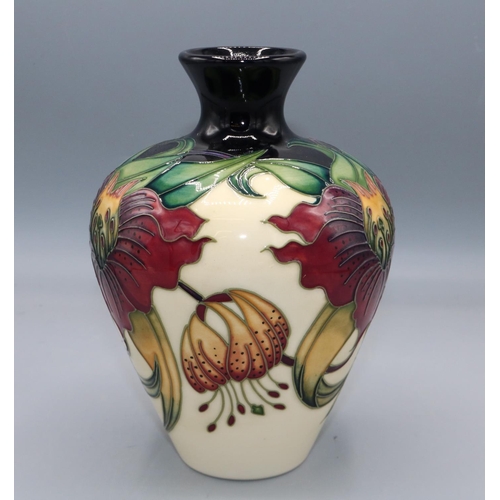 1617 - Moorcroft Pottery, Anna Lily pattern oviform vase, designed by Nicola Slaney, H18.5cm