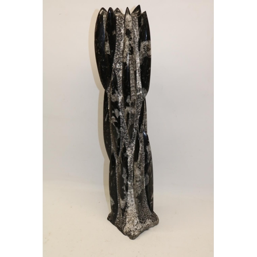 1627 - Large orthoceras fossil tower, Atlas Mountains Morocco, H57cm