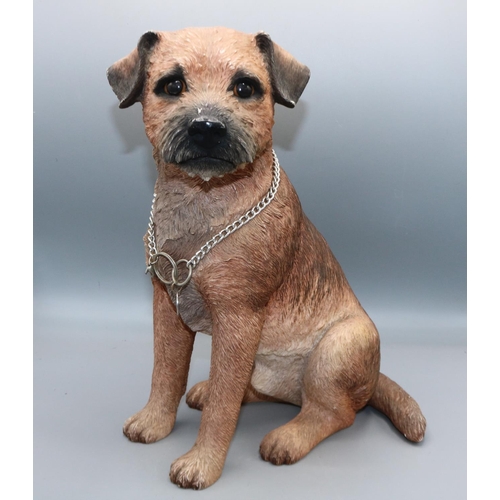 1630 - Border Fine Arts fireside dog, seated border terrier, H32cm