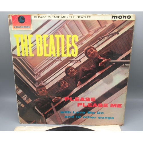 1182 - The Beatles - Please Please Me, MONO PMC 1202 XEX.421, black and yellow Parlophone label, 4th pressi... 