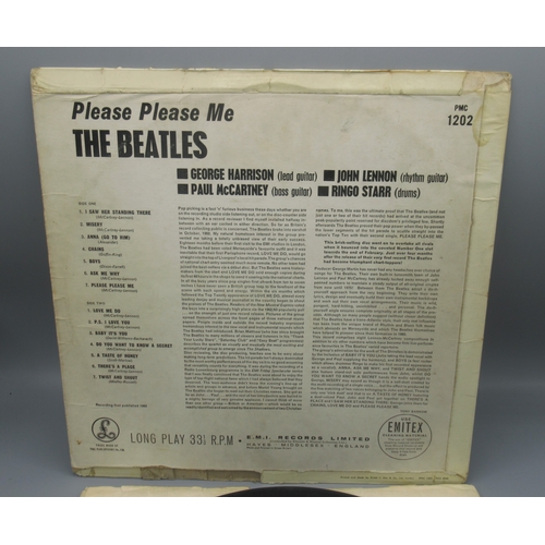 1182 - The Beatles - Please Please Me, MONO PMC 1202 XEX.421, black and yellow Parlophone label, 4th pressi... 