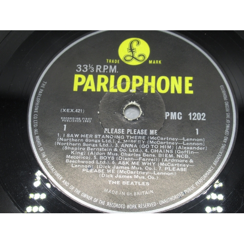 1182 - The Beatles - Please Please Me, MONO PMC 1202 XEX.421, black and yellow Parlophone label, 4th pressi... 