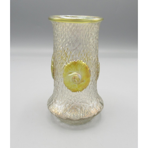 1295 - Loetz Nautilus iridescent glass vase, H13.5cm