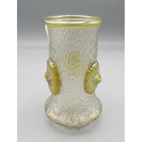 1295 - Loetz Nautilus iridescent glass vase, H13.5cm