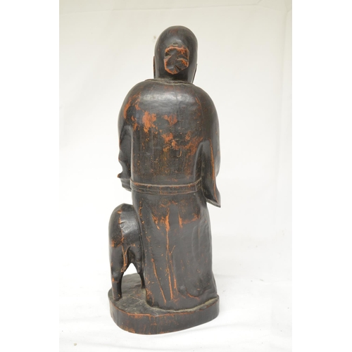 226 - Collection of wood carved figures, most appear Chinese in origin. Largest figure H33cm (7). (Victor ... 