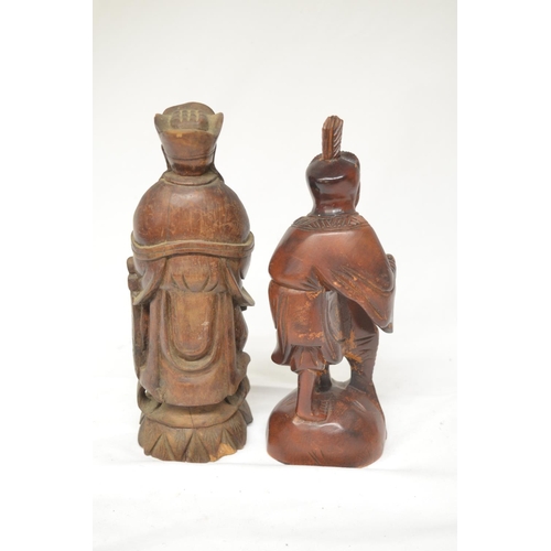 226 - Collection of wood carved figures, most appear Chinese in origin. Largest figure H33cm (7). (Victor ... 