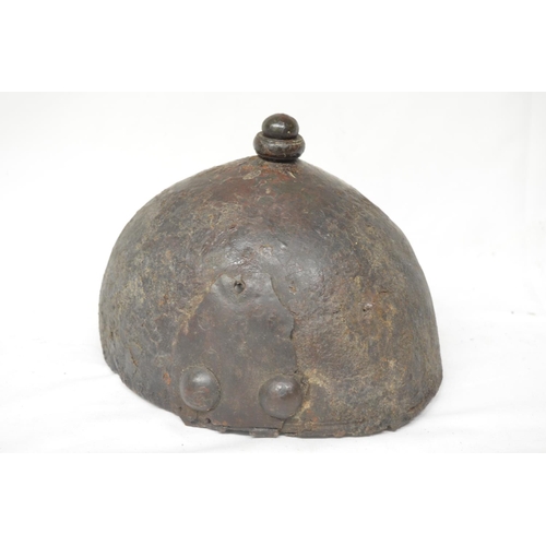 228 - Ancient Indo-Persian/Ottoman warriors metal helmet with detached ear protectors (Victor Brox collect... 