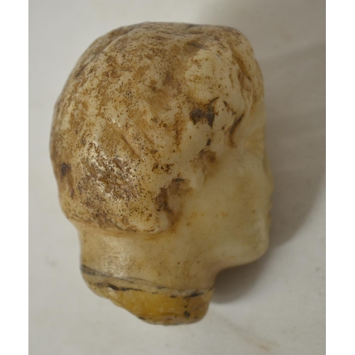 31 - Small Roman carved marble statue head, H9cm (Victor Brox collection)