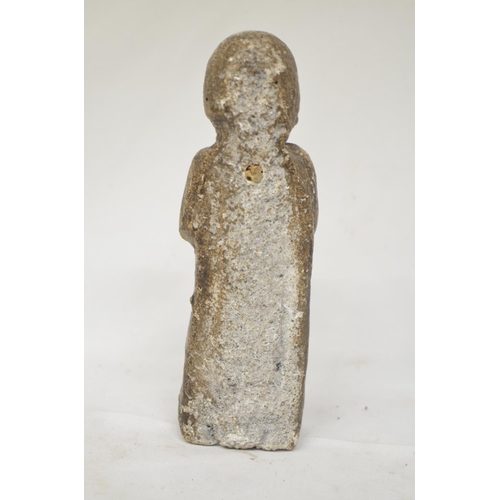 39 - Stone carved Romanesque saintly figure, circa 11th-12th century. H19cm (Victor Brox collection)