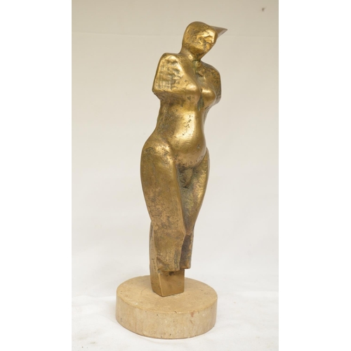 42 - Collection of solid cast metal figurines to include an abstract lady by Tegorel and dated 2001 (H32c... 