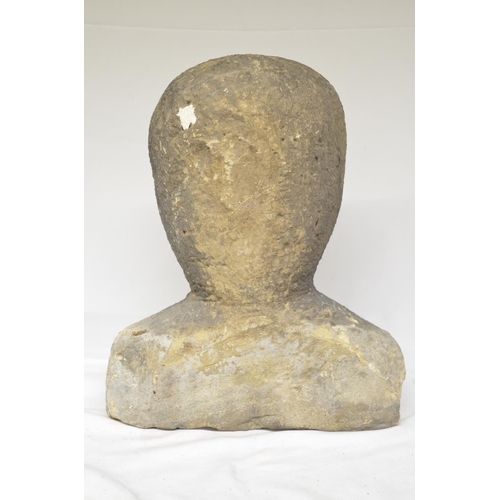 47 - Large stone carved head of a man with beard, likely Celtic in origin, H35cm (Victor Brox collection)