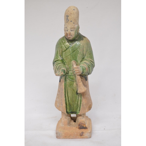 56 - Ming Dynasty partially glazed tomb figure, H21cm (Victor Brox collection)