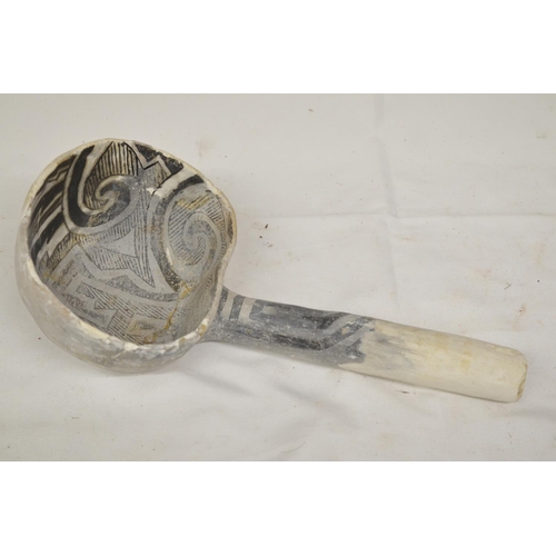 72 - Prehistoric North American Anasazi ceramic ladle (restored), L28cm (Victor Brox collection)