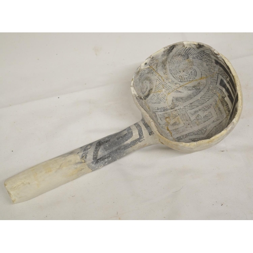 72 - Prehistoric North American Anasazi ceramic ladle (restored), L28cm (Victor Brox collection)