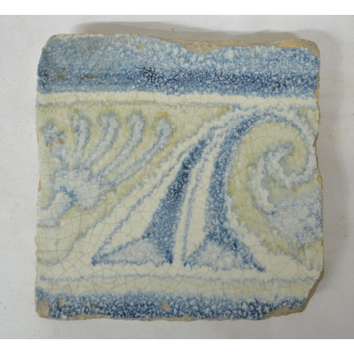 80 - Early Eastern glazed tile, 13x12.5cm (Victor Brox collection)