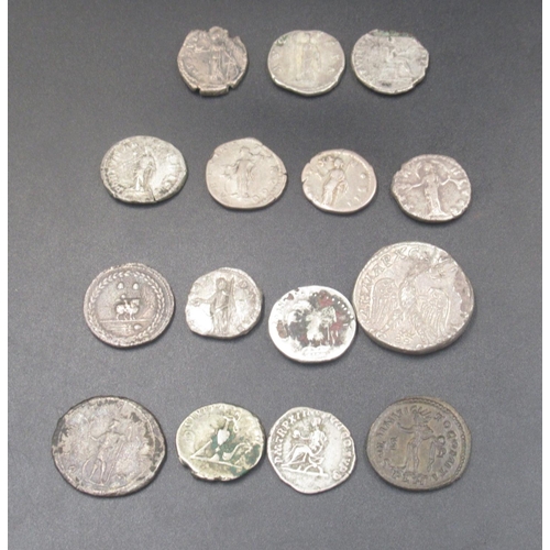 204 - Collection of Ancient coins predominantly Roman to inc. Denarius, etc. from Gordianus Pius, Commodus... 