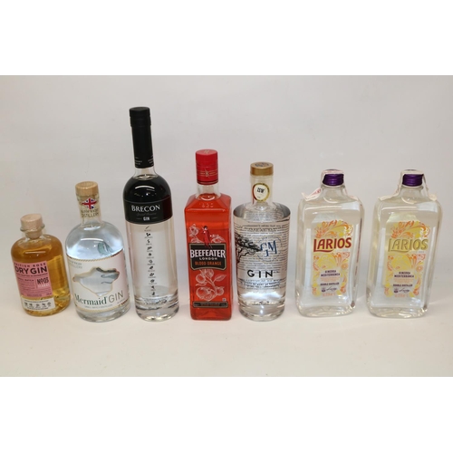 1722 - Collection of various bottles of gin (7)