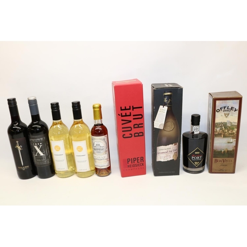 1725 - Collection of wine and port, incl. 1 btl. Château de Myrat 2002 Sauternes 375ml, Piper Heidsieck cha... 