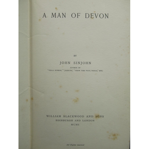 1429 - Sinjohn (John) A Man of Devon, William Blackwood and Sons, 1901, hardback