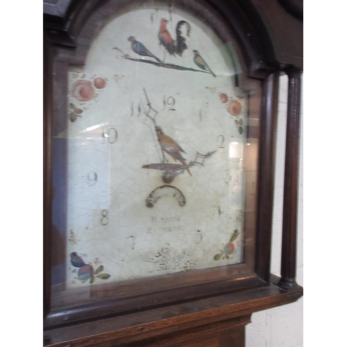 1193 - H. Spittle, Hathern, Leicestershire, C19th oak 30 hour longcase clock, swan neck pediment, fluted pi... 