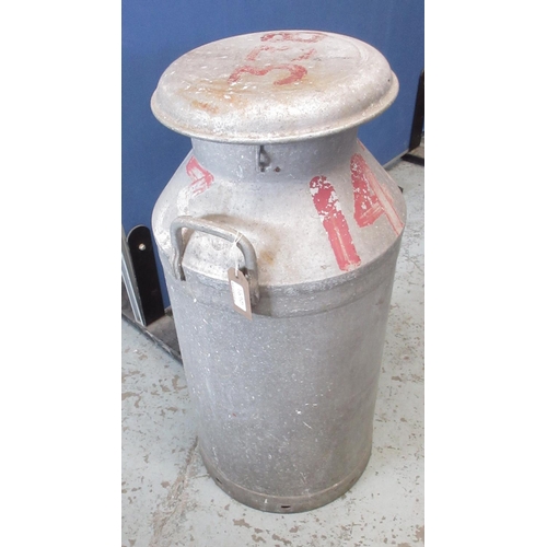 1690 - 1950's Grundy aluminum Milk Churn, with lid, for Northern Dairies, H74cm, a collection of David Brow... 