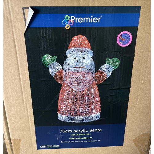 1832 - Indoor/outdoor Christmas display Santa by Premier, with 96 white LEDs, H76cm