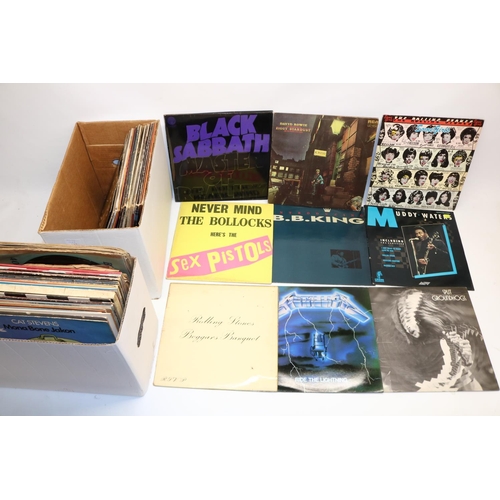 1183 - Assorted collection of LPs and vinyl to inc. Jimi Hendrix, Santana, Rolling Stones, Deep Purple , Le... 