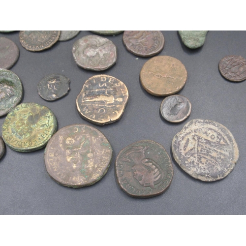 210 - Collection of Ancient coins predominantly Roman to inc. Sestertius, etc. (45 coins) (Victor Brox col... 